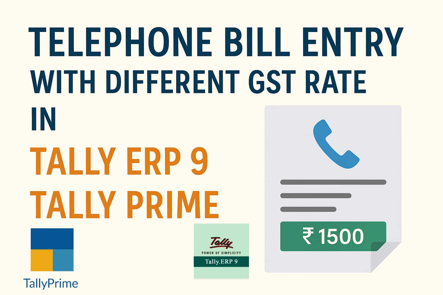 Telephone Bill Entry in Tally ERP 9 & Tally Prime with GST | Full Guide